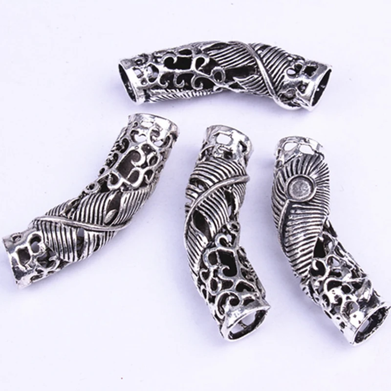 5 шт. тибетский серебряный дракон полые волосы плетение из бисера Dread дредлок