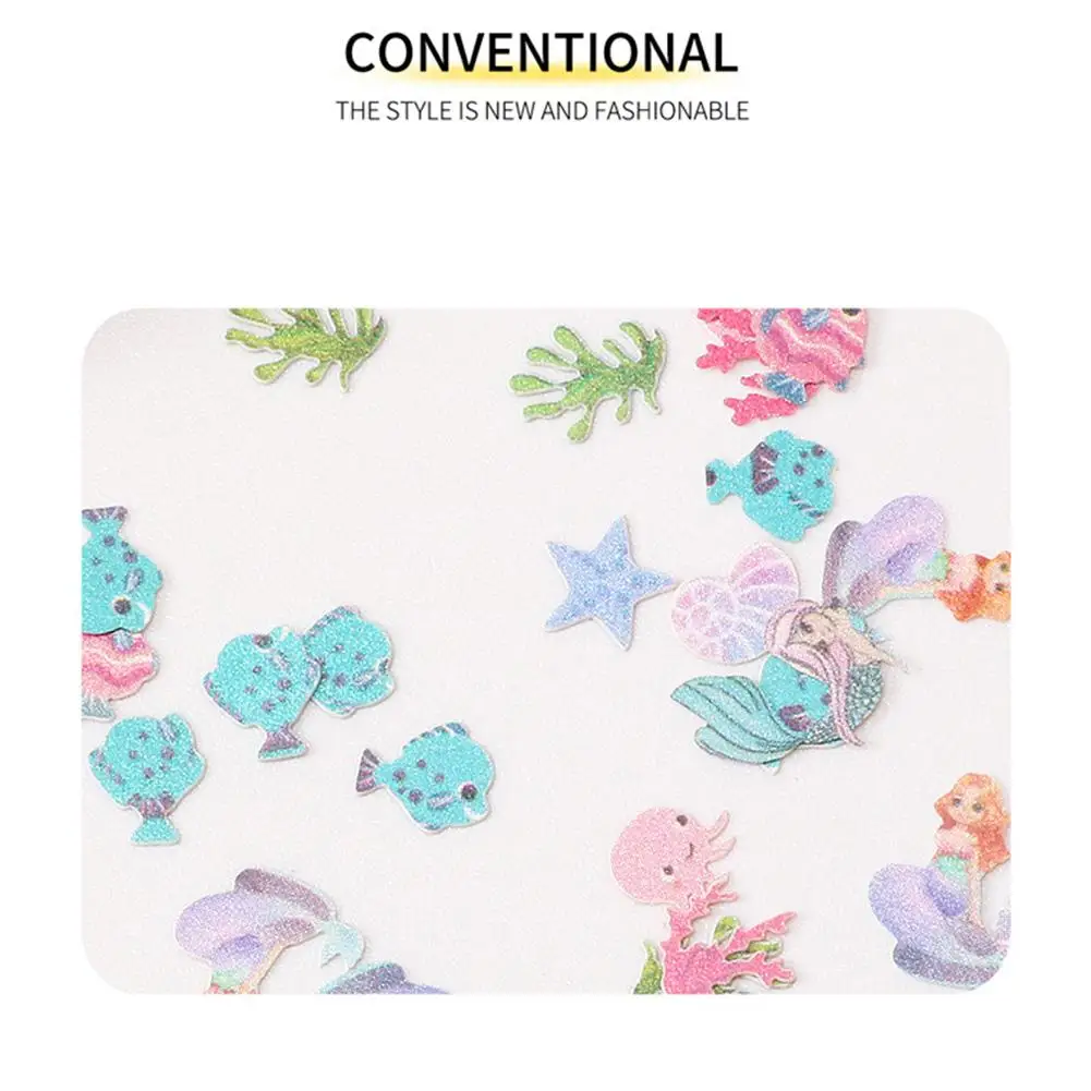 1 коробка 3D лист из древесной целлюлозы с цветами и звездами блестки для ногтей 12