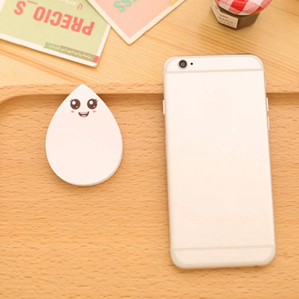 DC008 Lovely Water-drop Shape Sticky Notes Kawaii School Supplies Smile Post-it Note Stickers Paper Office Stationery | Канцтовары для