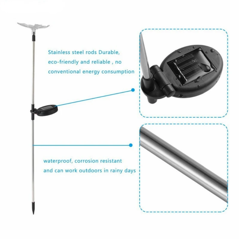 Explosion LED Solar Garden Light Dragonfly Butterfly Bird Outdoor Waterproof Garden Lawn Path Decorative Light