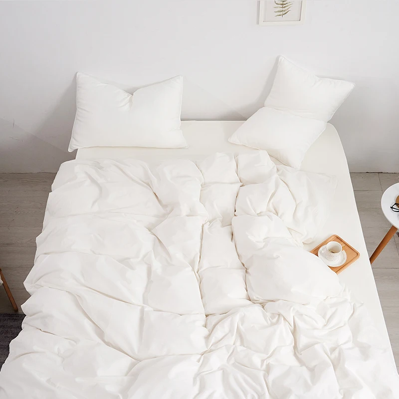 Домашний текстиль современный простой однотонный белый пододеяльник 100% хлопок