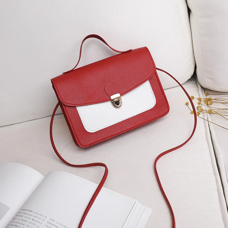 

fashion womens hands women's 2021 new version simple small square contrast color single shoulder leisure messenger bag purses
