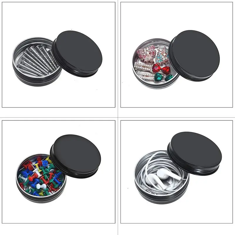 

Aluminum Tin Cans - 40 Pack 1Oz / 30G Round Metal Tin Container Screw Top Cans Cosmetic Sample Containers Candle Travel Tins