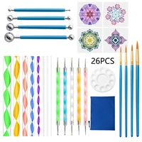 26pcs mandala dotting pen tools set stencil ball stylus paint tray for painting rock coloring drawing drafting art supplies