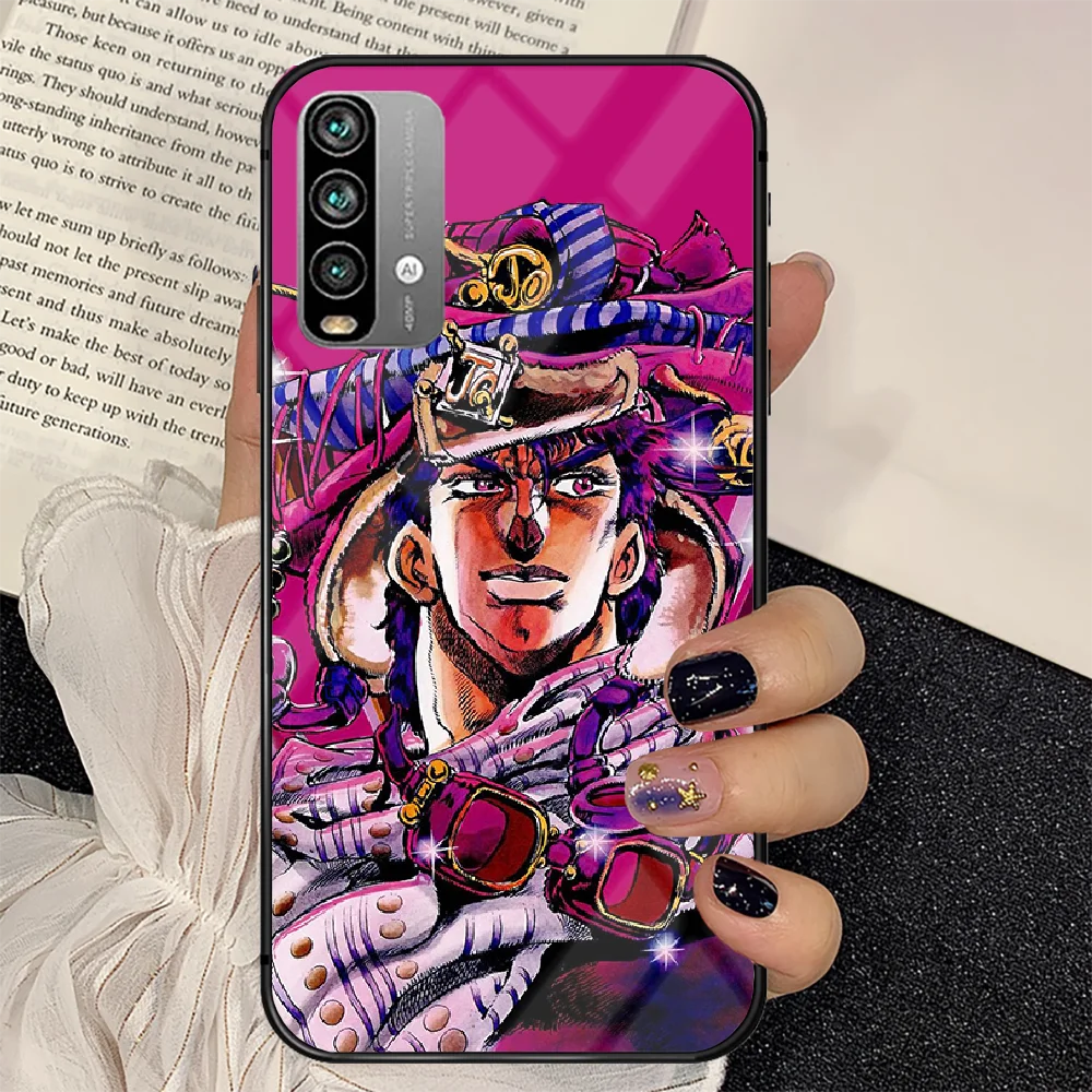 

JoJo Adventure Anime Phone Tempered Glass Case Cover For Xiaomi Redmi note k 7 8 9 10 30 40 A C T S Pro Soft Hot Phone case