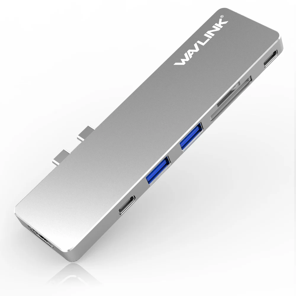 Wavlink двойной USB 3,1 type-C концентратор к HDMI адаптер 4K USB C концентратор ж/SD/Micro SD кард-ридер 7 в 1 для MacBook Pro usb-хаб