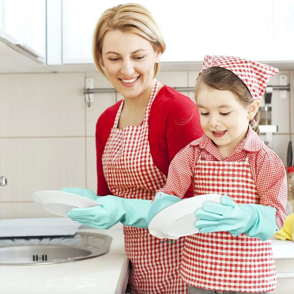 

1 Pair Dishwashing Gloves Silicone Dish Washing Gloves Kitchen Silicone Cleaning Household Tools for Clean Car Pet Brush Glove