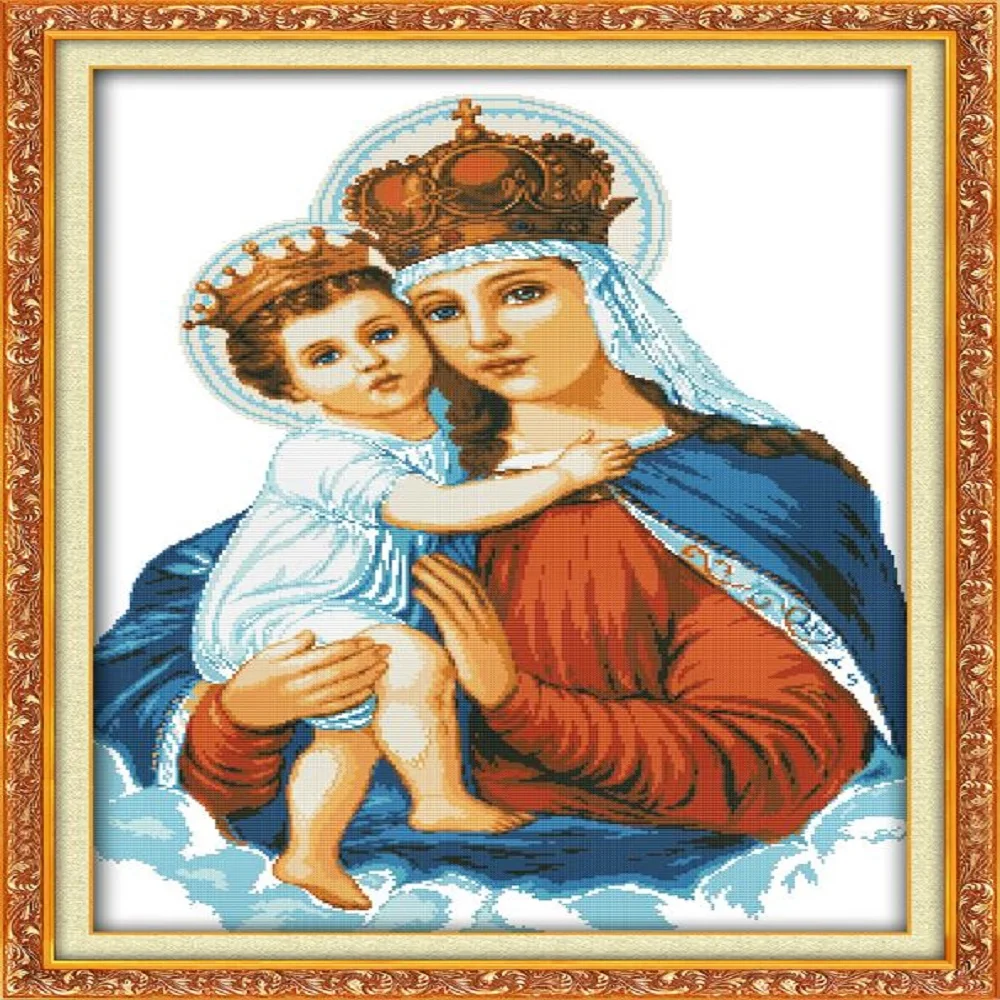 

Глубокая любовь к Моне и дочери, рассчитана на ткань 14CT 11CT наборы для вышивки крестиком, наборы для вышивки вышивкой, домашний декор