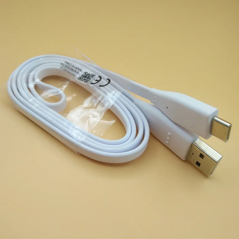 Original LG 100cm Round type A to Type C Fast Charge Data Cable For G7 thinq G6 G5 V10 V20 v35 v30 Q6 Mobile Phone Flat Line | Мобильные