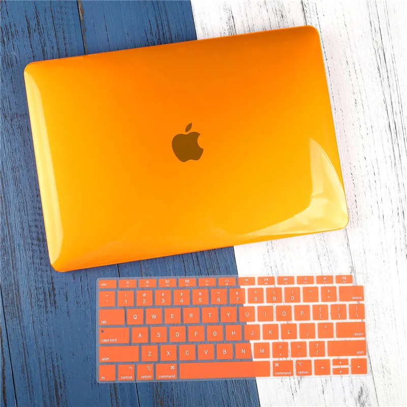 Crystal orange Матовый кристально прозрачный чехол для Mac book Air Pro retina 11 12 13 15 16 Touch Bar A2141 A2159 New Air 13 A1932 чехол - Цвет: Crystal orange