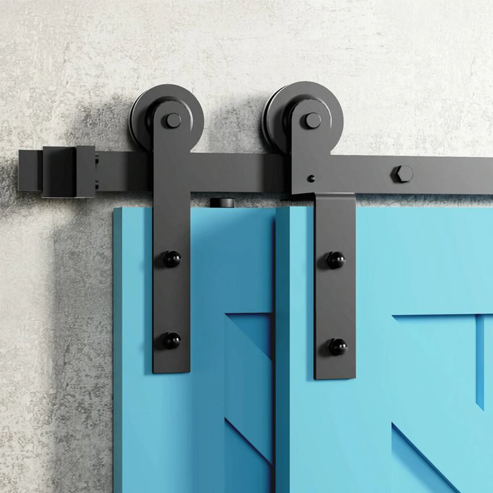 Gifsin I-Shaped 4-9.6FT Bypass Sliding Barn Door Hardware Track Bent Hanger System | Обустройство дома