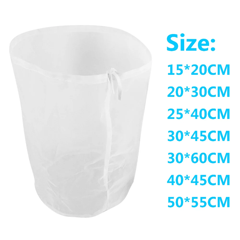 Home Reusable Drawstring 100 Mesh Wine Beer Juice Coffee Brew Filter cloth Bag Pouch colander | Дом и сад
