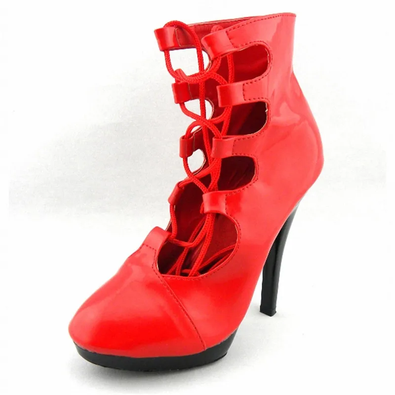 Sexy Comfortable Cut-Outs 13cm Short-Leg High-Heeled Shoes Sexy Boots 4 Inch Womens Ankle Boots Club Heels