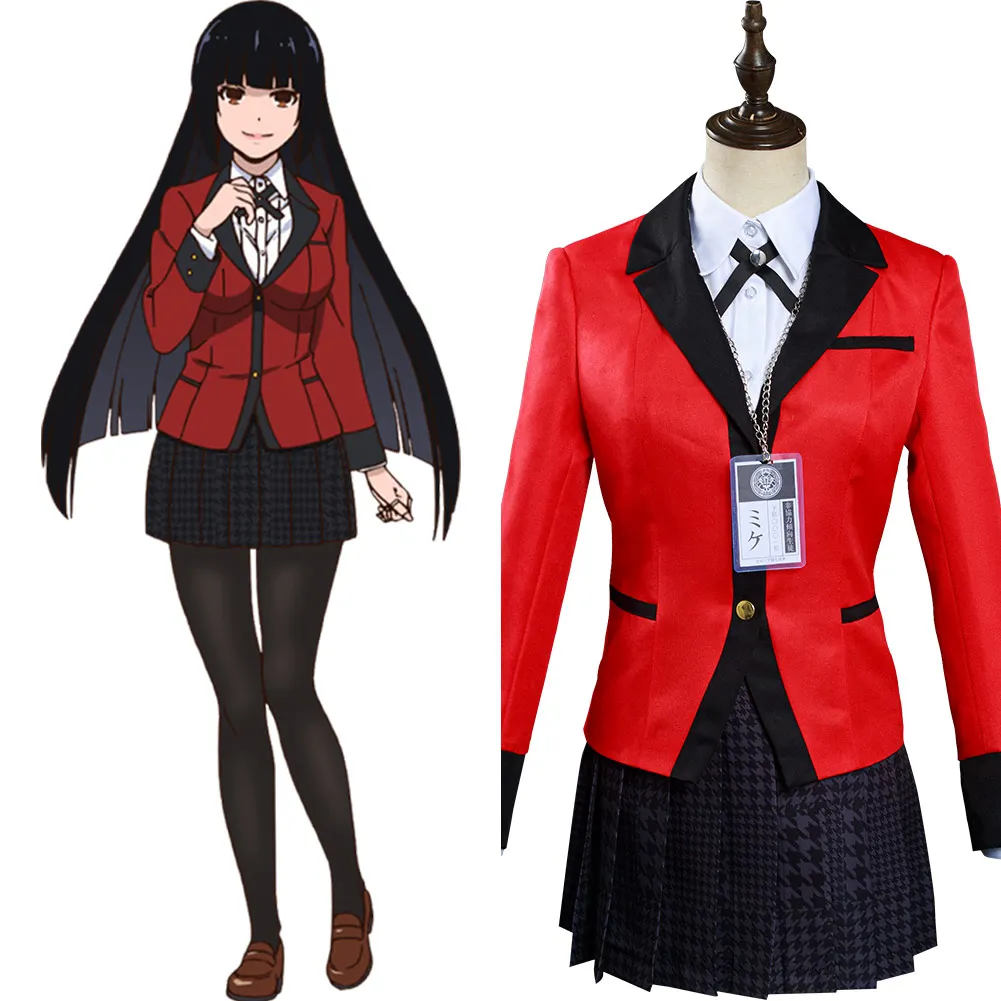 

Kakegurui игровой джабами Yumeko косплей школьная форма юбка наряды Хэллоуин Карнавал JK униформа для женщин и девочек