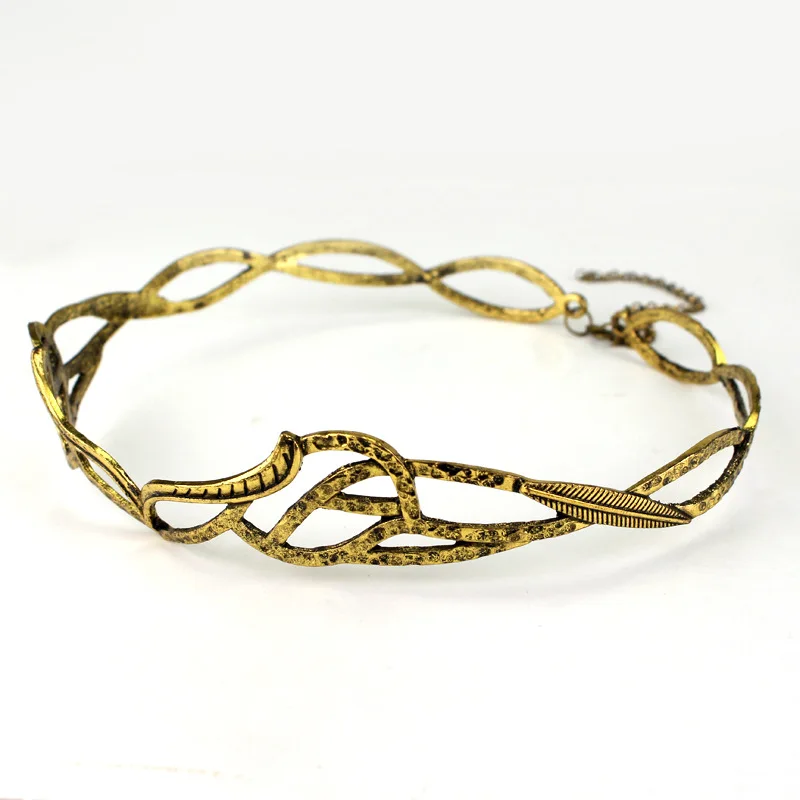 Винтажный ELROND CROWN эльф эльфийский венок Золотой Серебряный Tolkien костюм аксессуар LOTR для женщин и девочек аксессуары для волос на Рождество подарок