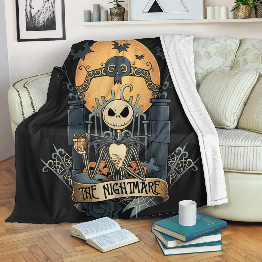 

DARMIAN Nightmare Before Christmas Design Print Fleece Blanket Portable Fashion Summer Autumn Bed Blankets Quilt Mantas De Cama