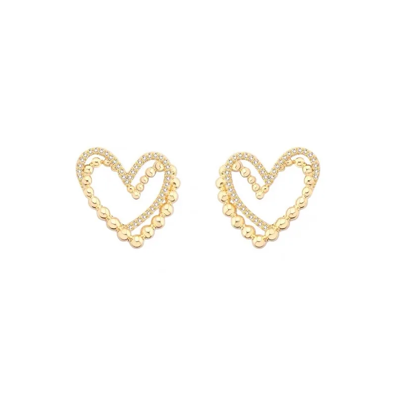 

Women Men Love Heart Stud Earrings Simple Elegant High-End Earrings Internet Influencer Earrings Niche Design Earrings