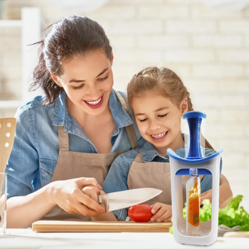 Squeeze Station Homemade Baby Food Pouch Baby Fresh Fruit Juice Food Maker Packing Machine Juice Puree Pack Feeding Pouches