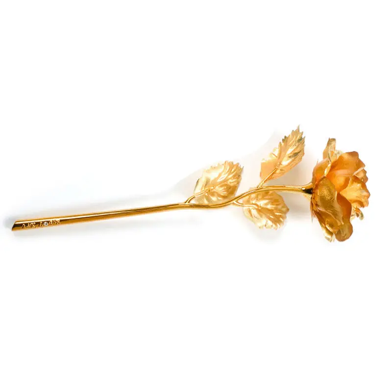 

Wholesale Imitation Gold Foil Rose Flower Color Gold Starry Sky Plastic Flower Tanabata Valentine's Day Christmas Graduation