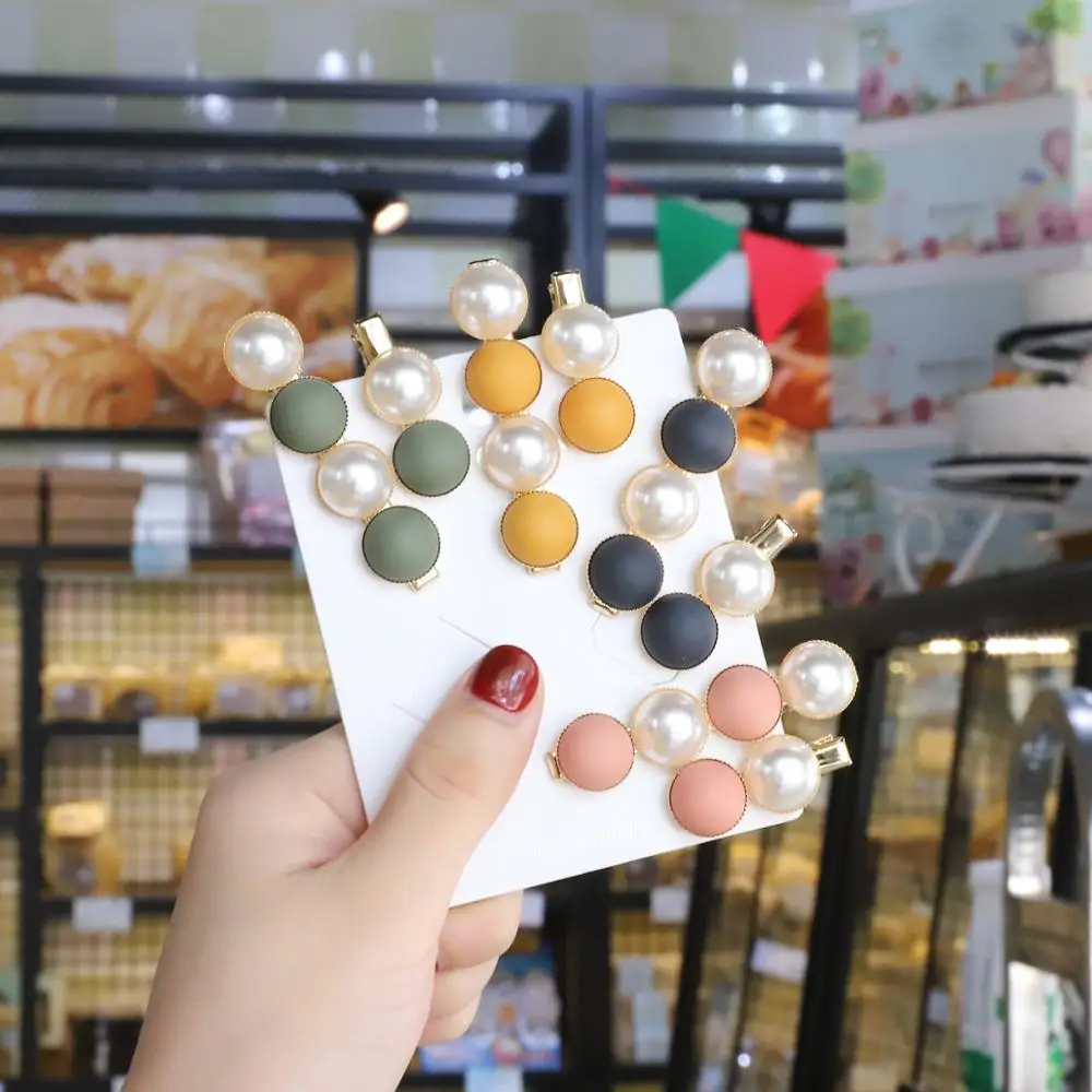 2 шт./компл. модные геометрические жемчужные заколки для волос женщин и девочек