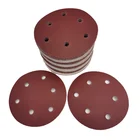Шлифовальные диски, 100 шт., 5 дюймов, 125 мм, 6 отверстий, зернистость круглой формы 60-1200, Полировочный лист Полировочная, шлифовальная машинка