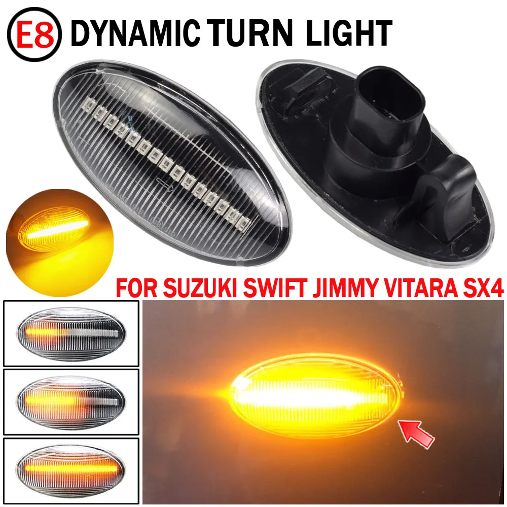 

2pcs Dynamic LED Side Marker Light Repeater Lamp For Fiat Sedici Suzuki Grand Vitara Jimny Swift SX4 Vtarai APV Arena Splash