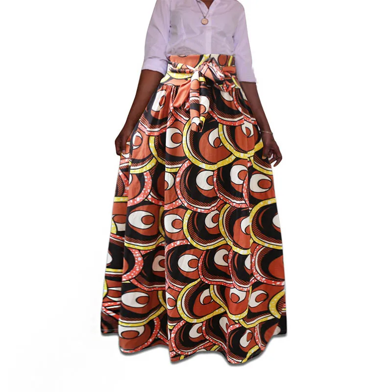Женская юбка макси в африканском стиле Dashiki Kente Kanga большого размера с эластичным