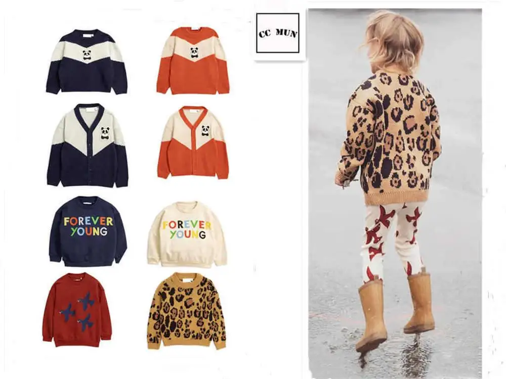 Осень зима 2019 трикотажная одежда для маленьких девочек Рождественский свитер