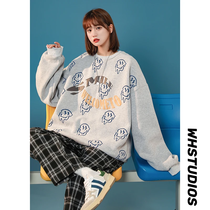 

Pullover Women Spring Autumn Warm Loose Casual With Cartoon Hooded Sweatshirts New Cotton Leisure Pullovers 2021 New