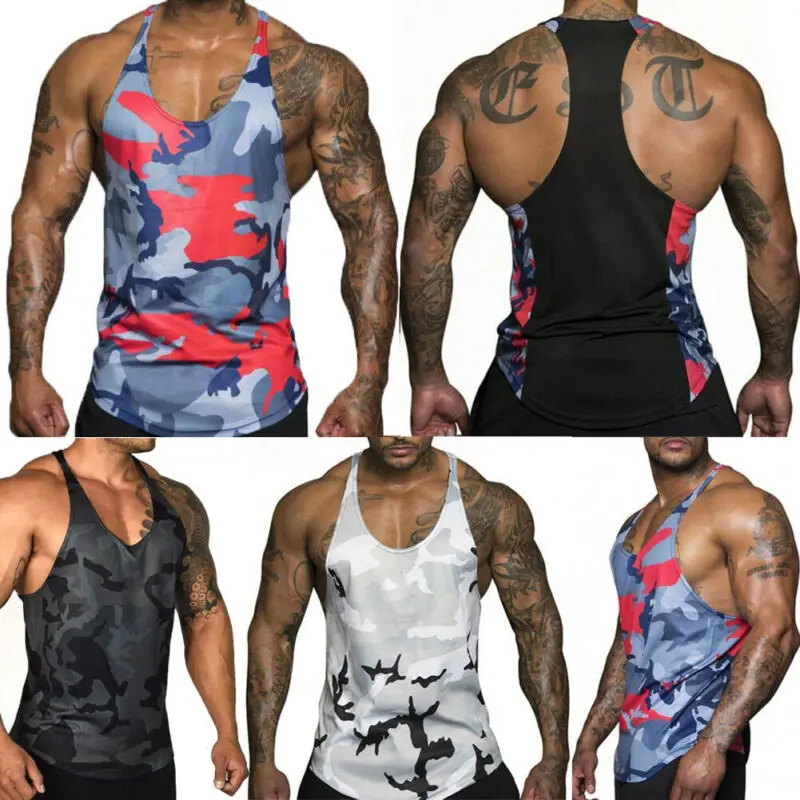 Мужская камуфляжная майка для тренажерного зала топ спортивный жилет