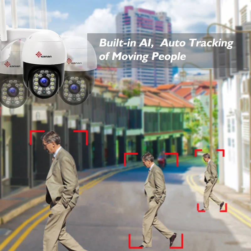 Камера видеонаблюдения FHD 3 Мп с автоматическим отслеживанием наружная