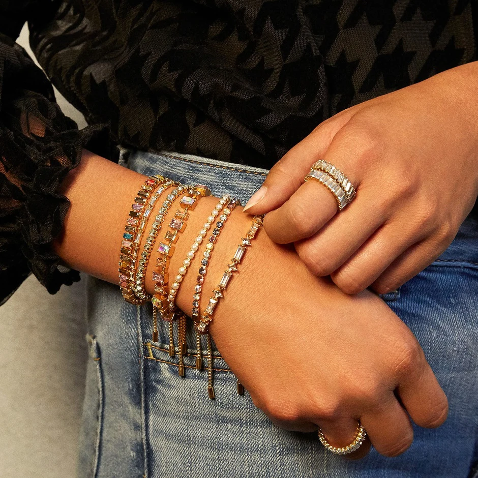 BA Цвет Кристалл инкрустированные браслет имитация жемчуга женские богемные