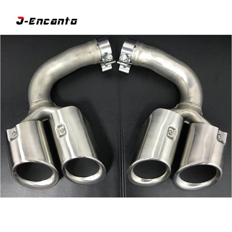 

High quality 304 Stainless Steel Exhaust Tips Muffler Modified Tail throat Pipe For Porsche Cayenne 3.0 2.0 GTS style 2018 2019