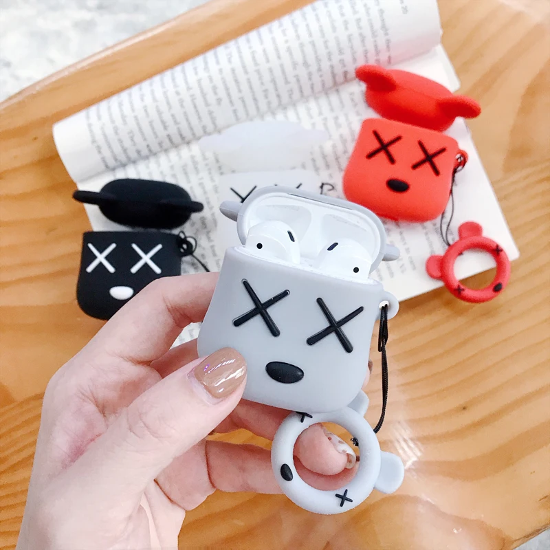 Новые Мультяшные беспроводные bluetooth наушники чехол для Apple AirPods силиконовые зарядки наушники Чехлы для Airpods 2 защитный чехол