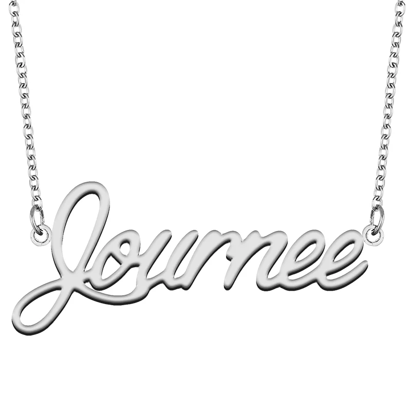 Journee Custom Name Necklace Customized Pendant Choker Personalized Jewelry Gift for Women Girls Friend Christmas Present