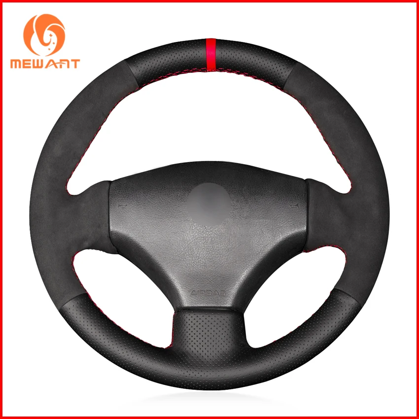 MEWANT черный кожаный замшевый автомобильный чехол на руль для Peugeot 206 2003 CC 2005