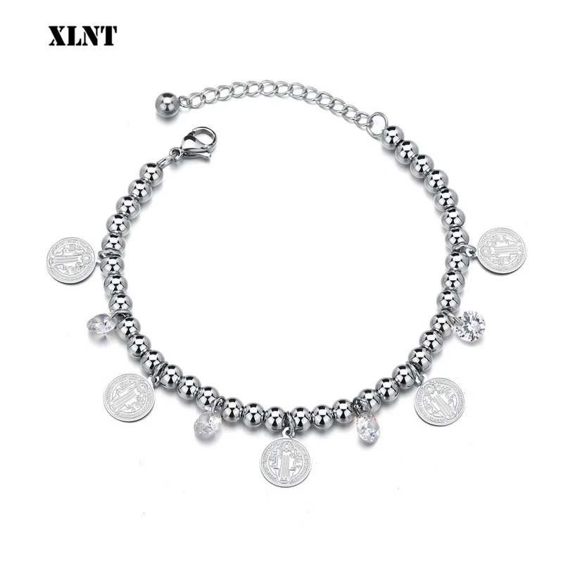 XLNT ручной работы серебристый цвет искусственные бусины из нержавеющей стали