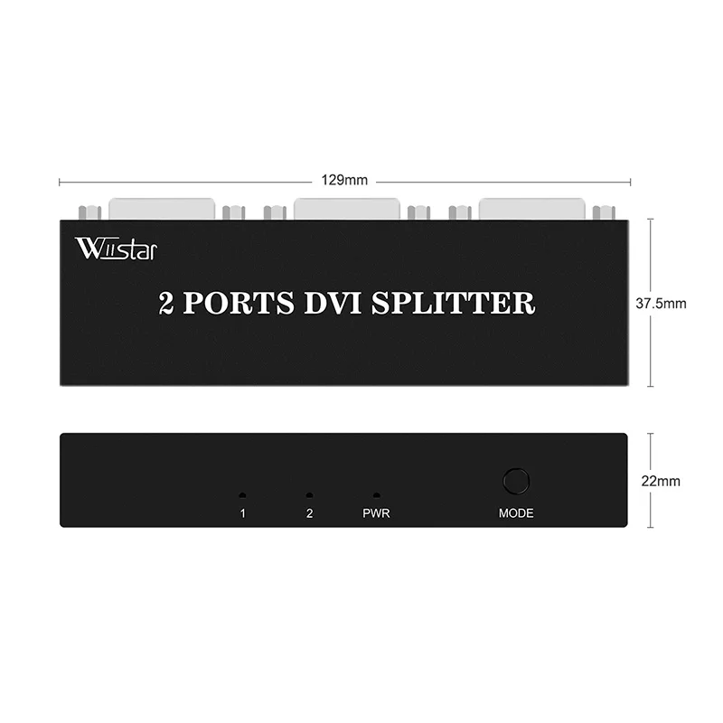 DVI сплиттер 1X2 DVI-D дистрибьютор 1 в 2 Out Поддержка 1920*1440 Full HD 1080P @ 60Hz для монитора