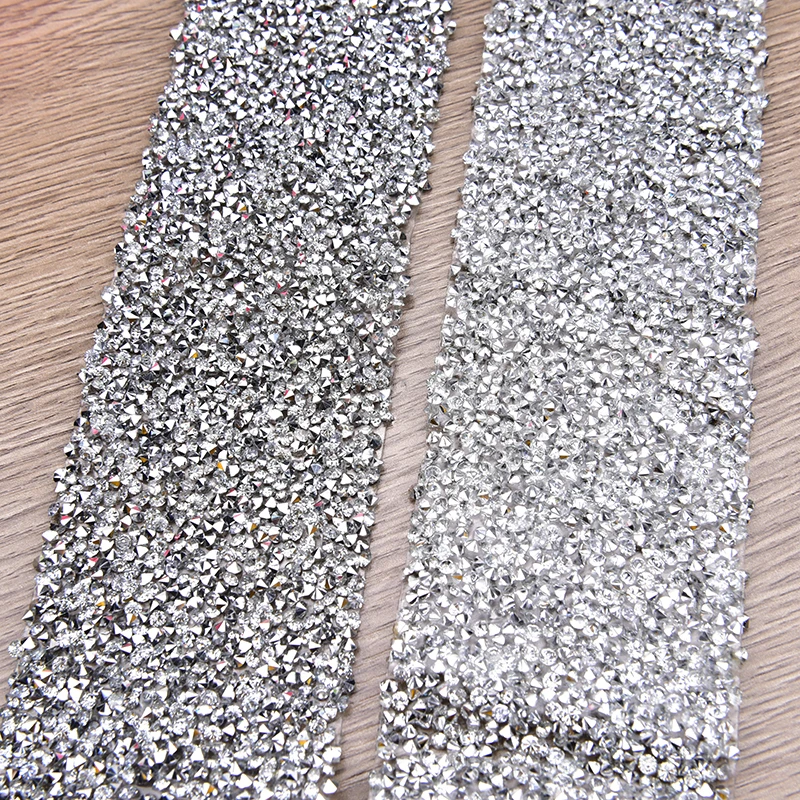 Новое поступление кристаллических серебряных стразы Обрезка 1 ярд/Лот ширина 5 см