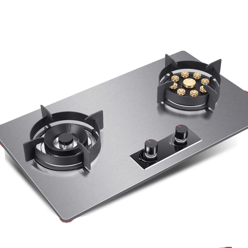 7.0KW/Household Desktop Embedded Dual-Purpose Natural Liquefied Gas Stove/Stainless Steel Double-head Fierce Stove /419D