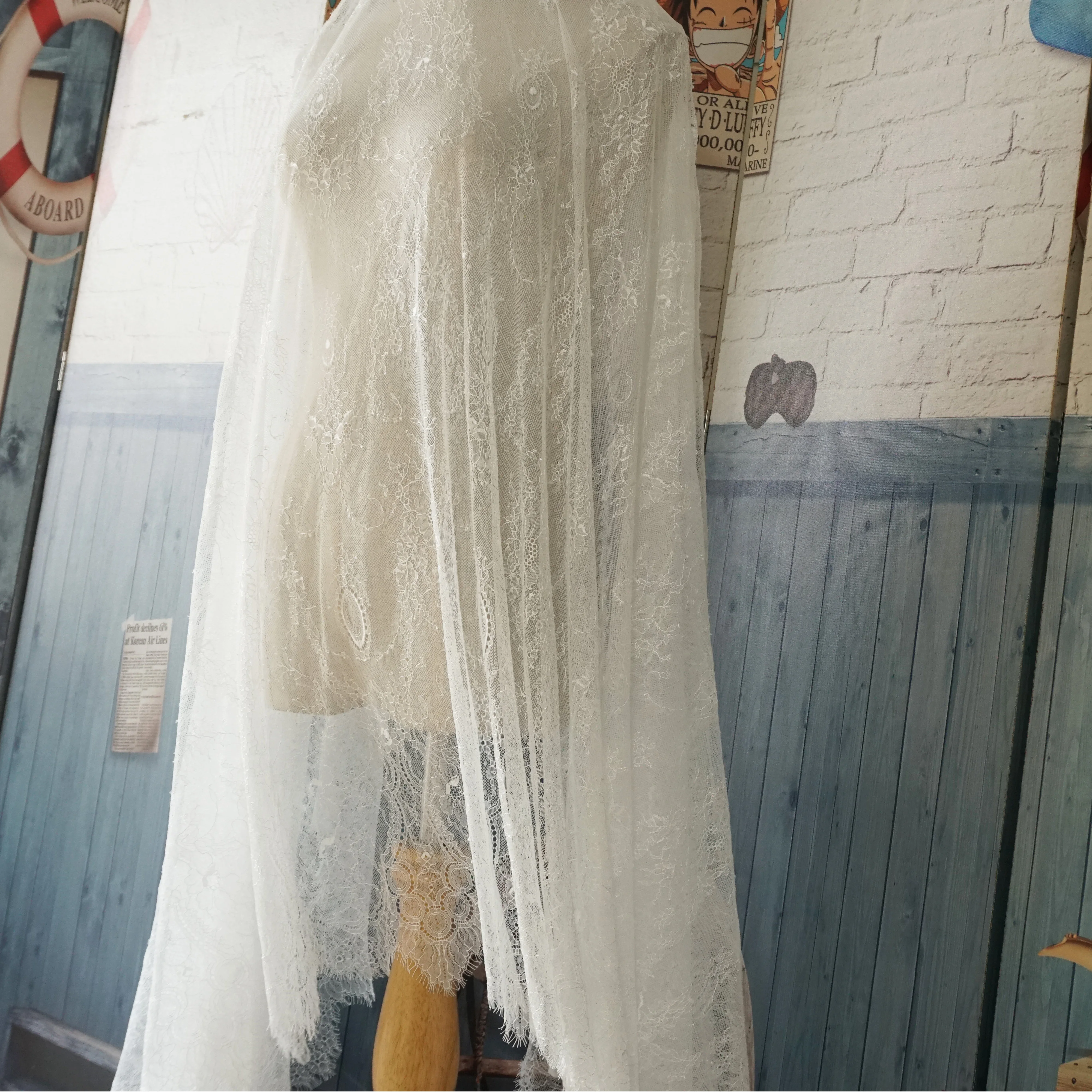 Тонкое качество женское платье кружевная ткань кружево chantilly французское для