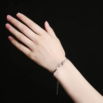 

Japan and South Korea Simple Sweet Personality Two Heart Bracelet Heart To Heart Bracelet Jewelry Heart Bracelet H147