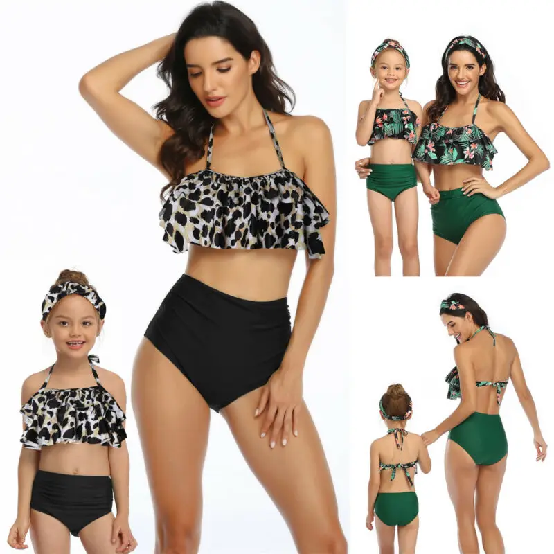 Комплект для купания мамы и дочки Семейный комплект детская одежда летний