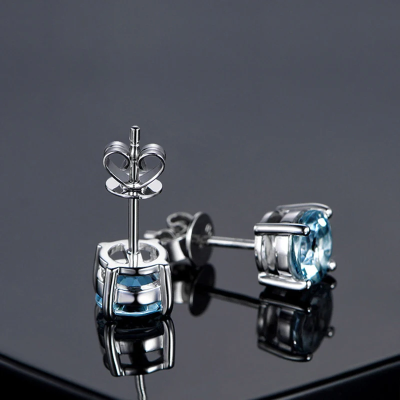 

New Retro Single Colorful Natural Morgan Stone Studs Earrings Feminine Elegant Earrings For Office Lady Women Romantic Date Gift