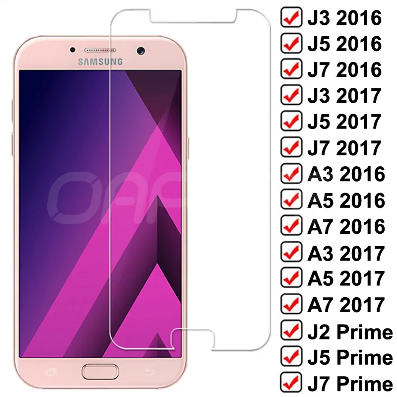 9H противоударное закаленное стекло для Samsung Galaxy J3 J5 J7 A3 A5 A7 2016 2017 J2 J4 Core Preme S7