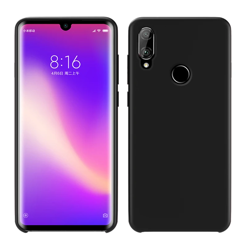Черный Для Xiao mi Red mi Note 7 чехол Мягкая Жидкая силиконовая задняя крышка для Xiaomi mi 9 9T 8 mi 8 lite mi 9 SE чехол для телефона для Red mi Note 7 - Цвет: Черный