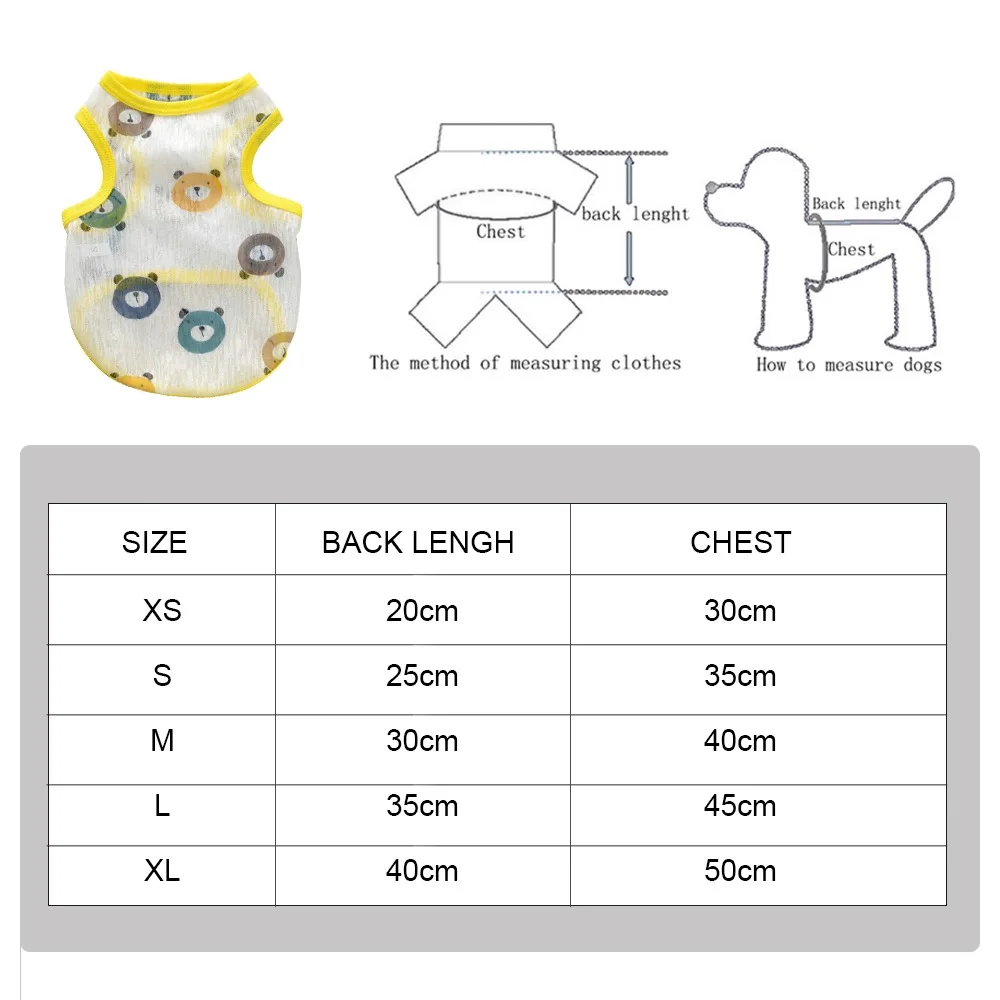 

Dog Vests Clothes Summer Beach Clothes Vest Cat T-shirt Sun Protection Clothes Cartoon For Small Large Cat Dog Chihuahua