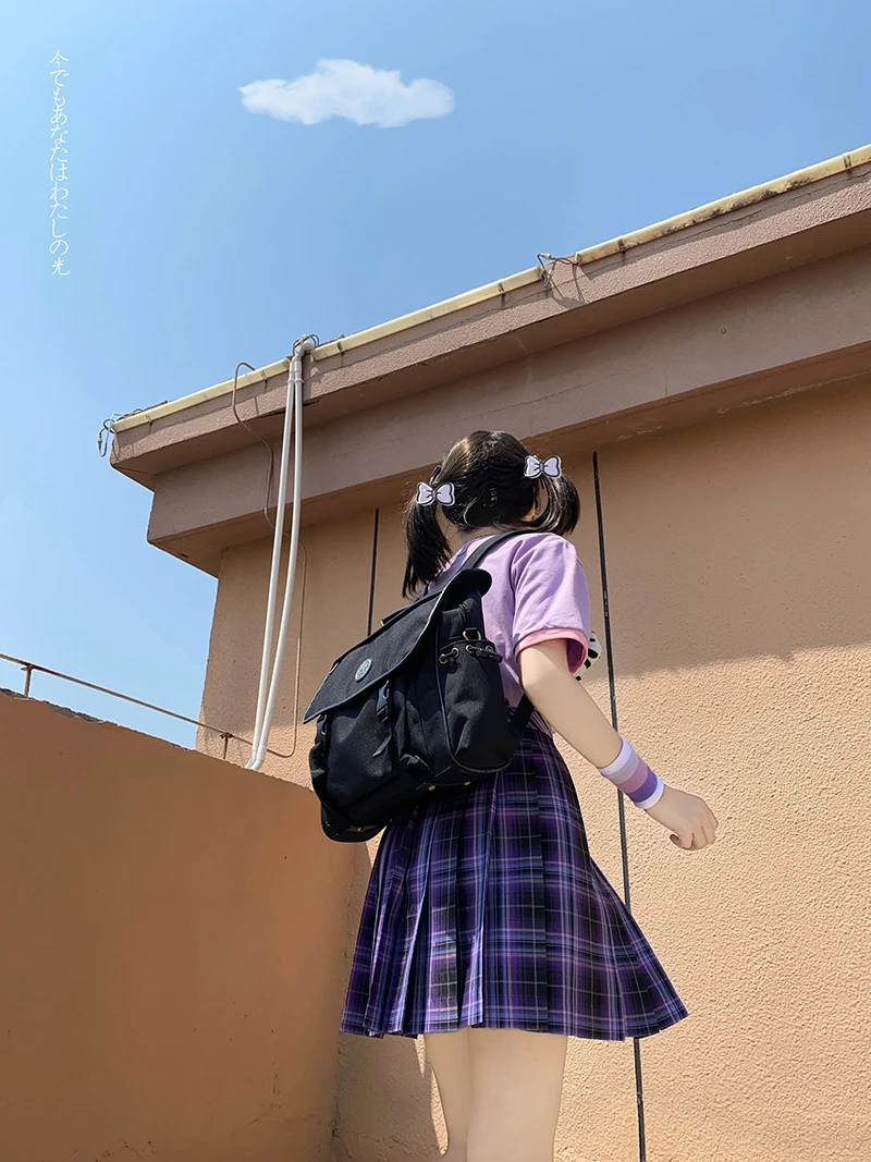 Женская плиссированная юбка [Sweet Storm] клетчатая с высокой талией крутая школьная