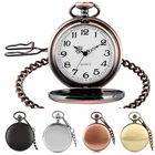 Роскошные гладкие серебряные карманные часы-брелок, современные Аналоговые часы с арабскими цифрами для мужчин и женщин, модное ожерелье, цепочка, подарок унисекс