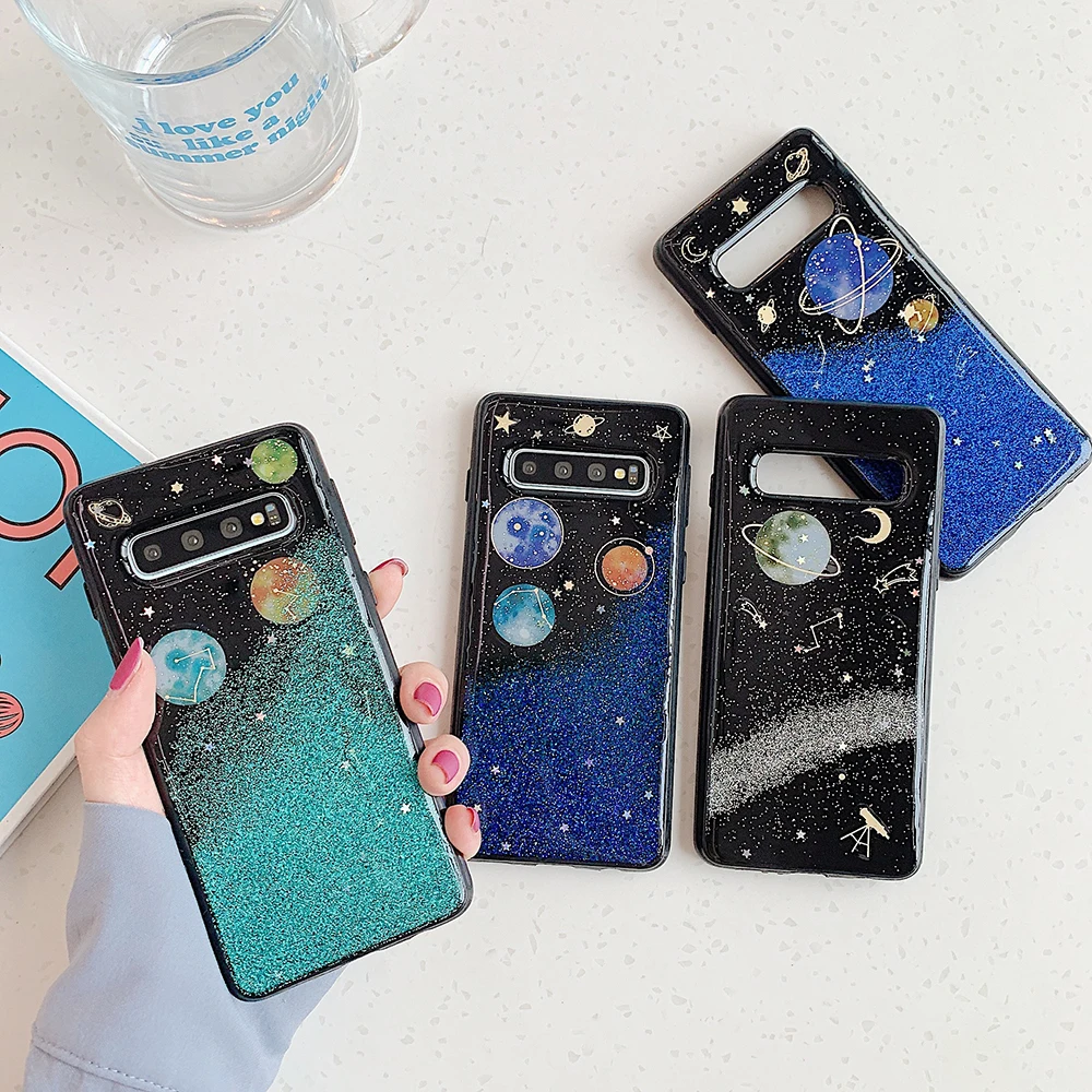 Чехол для телефона LOVECOM в стиле ретро с блестками и планетой звездой Samsung Note 10 Pro S8